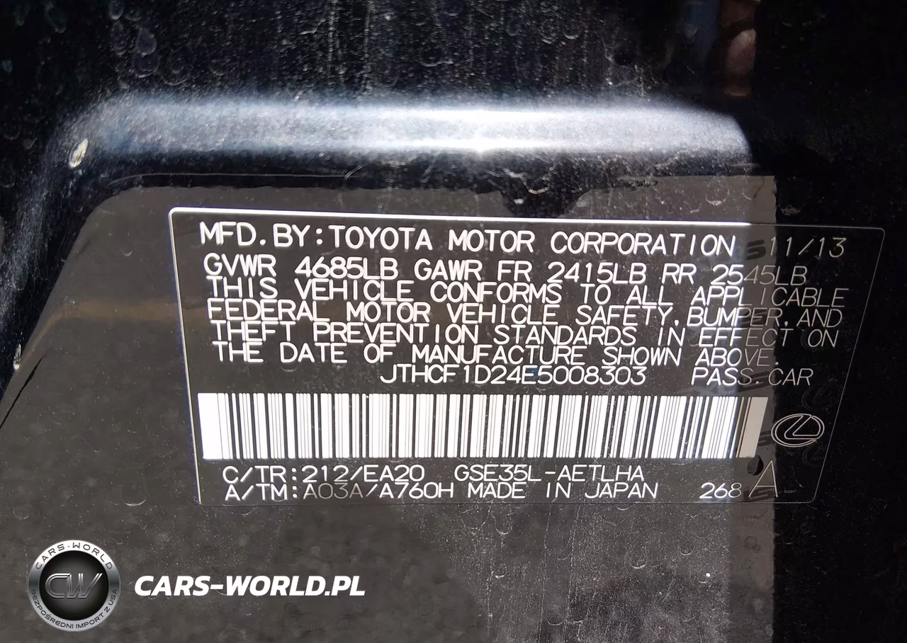 2014 Lexus Is 250 VIN:JTHCF1D24E5008303 - 9