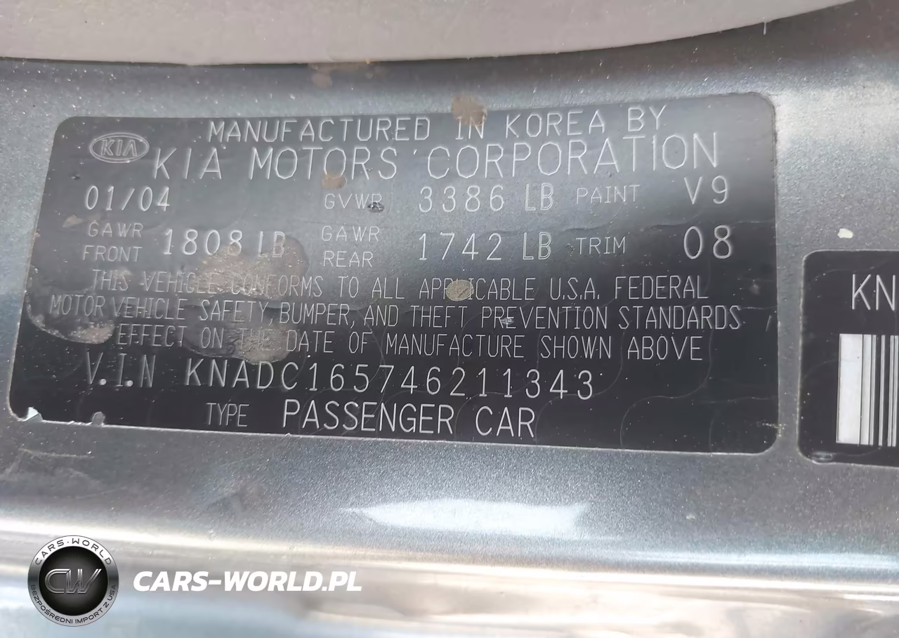 2004 Kia Rio Cinco VIN:KNADC165746211343 - 9