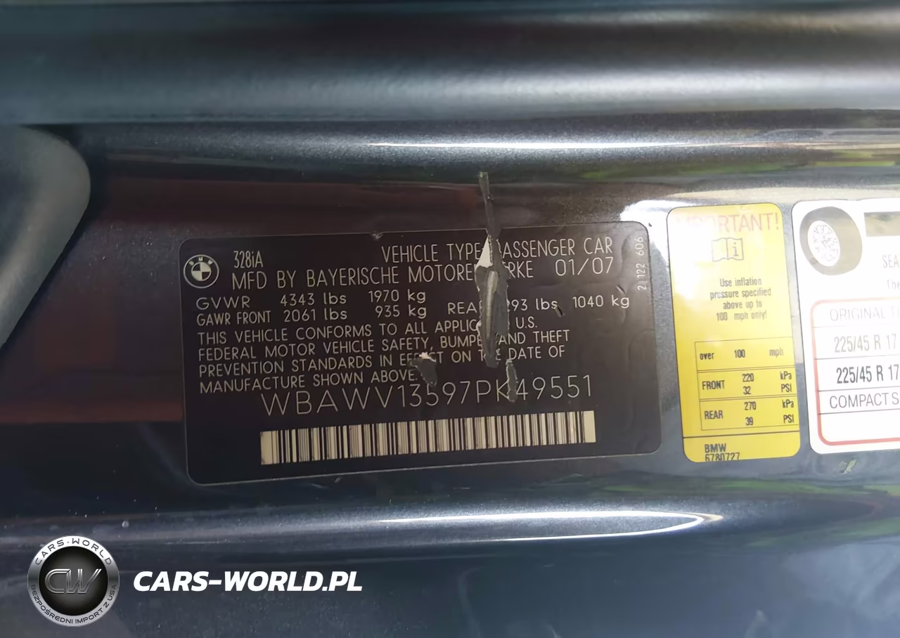 2007 BMW 328I VIN:WBAWV13597PK49551 - 9