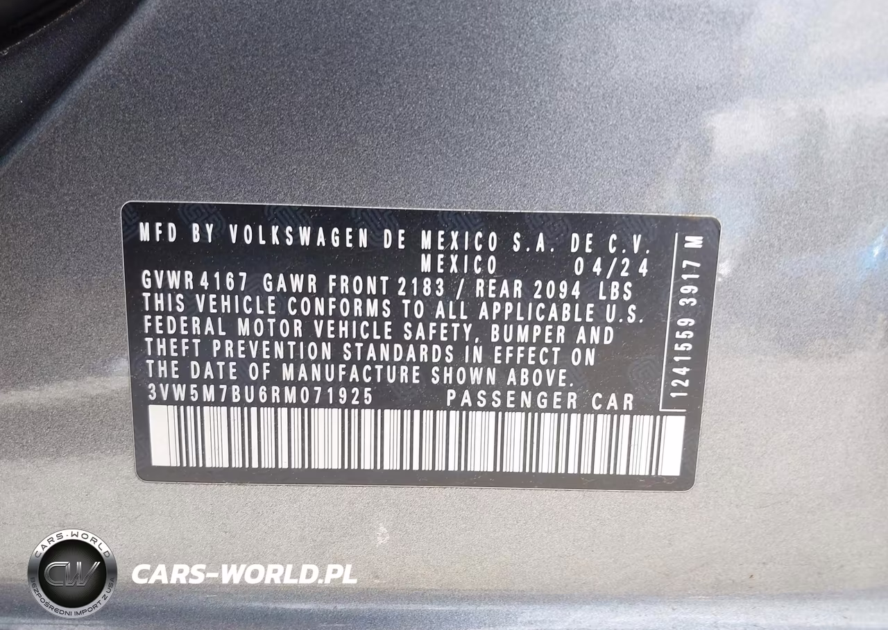 2024 Volkswagen Jetta 1.5T S VIN:3VW5M7BU6RM071925 - 9