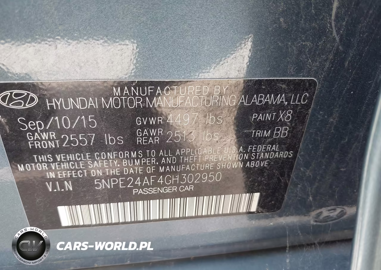 2016 Hyundai Sonata Se VIN:5NPE24AF4GH302950 - 9