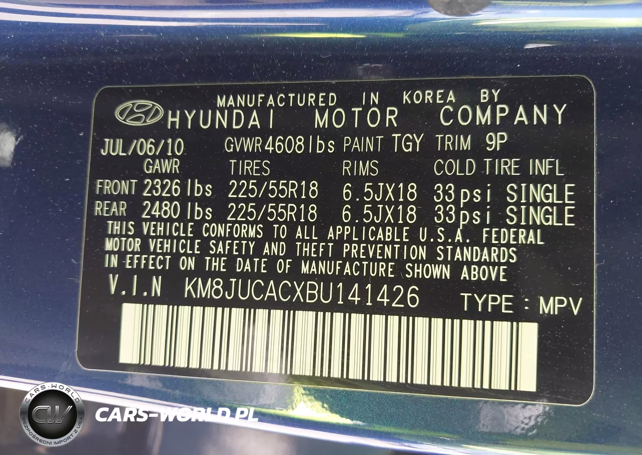 2011 Hyundai Tucson Limited VIN:KM8JUCACXBU141426 - 9