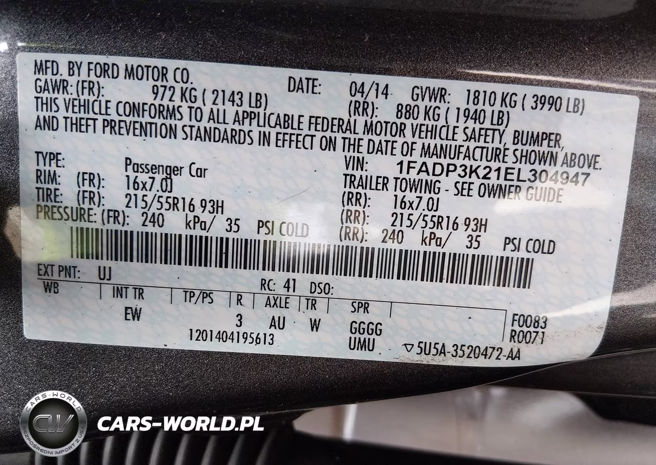 2014 Ford Focus Se VIN:1FADP3K21EL304947 - 9