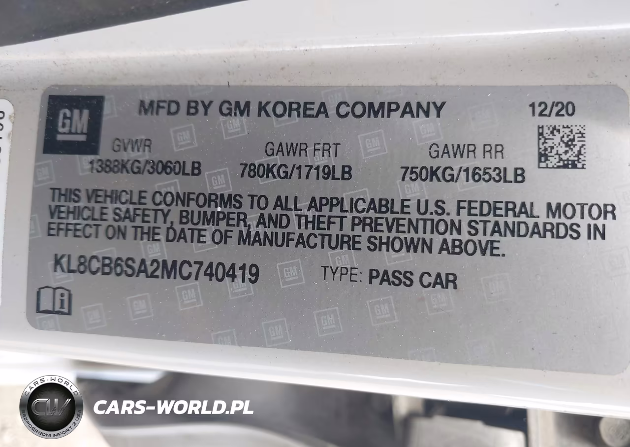 2021 Chevrolet Spark Fwd Ls Automatic VIN:KL8CB6SA2MC740419 - 9