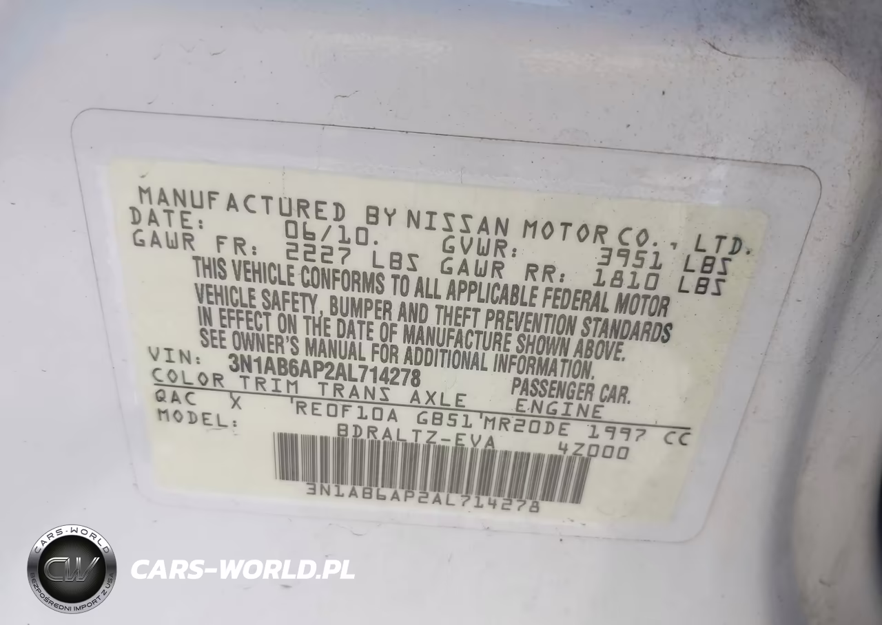 2010 Nissan Sentra 2.0Sr VIN:3N1AB6AP2AL714278 - 9