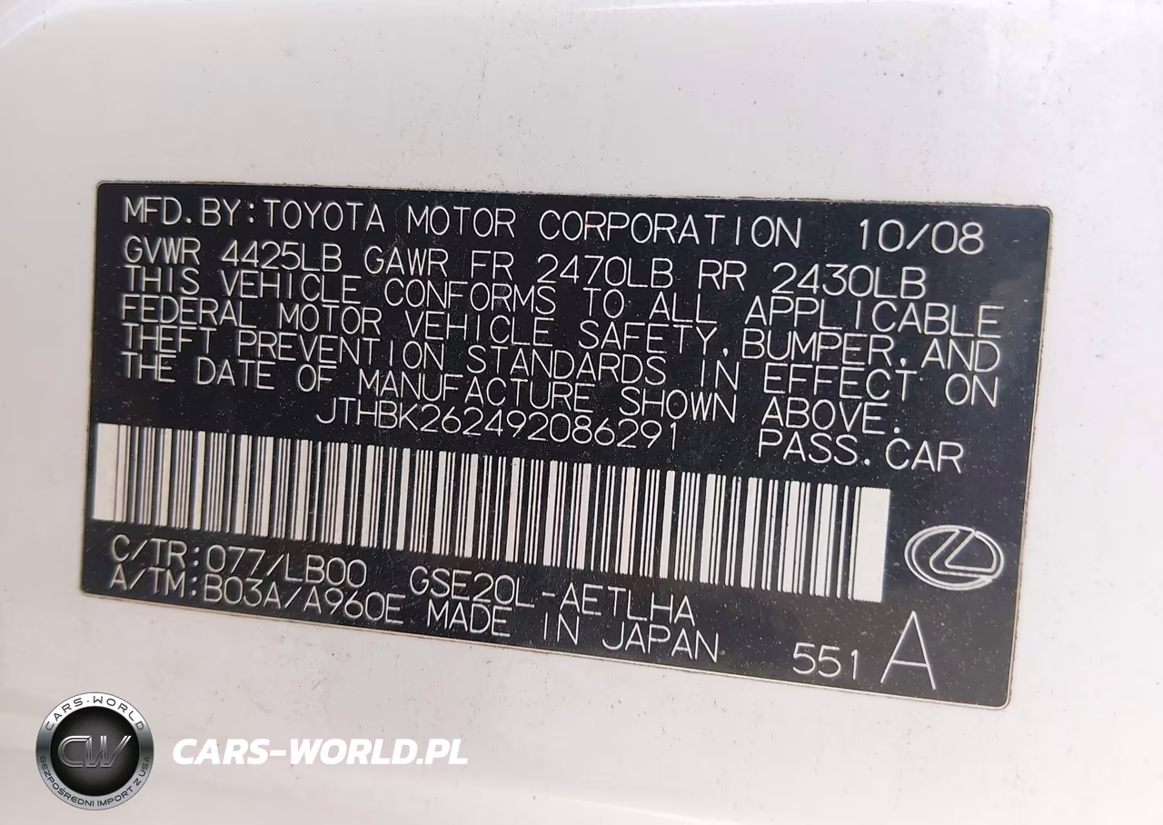 2009 Lexus Is 250 VIN:JTHBK262492086291 - 9