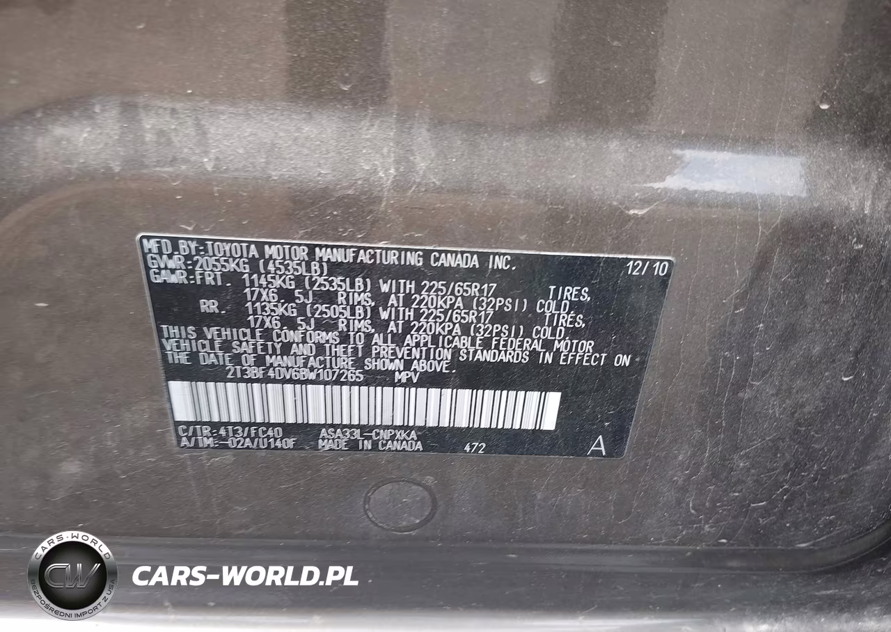 2011 Toyota Rav4 VIN:2T3BF4DV6BW107265 - 9