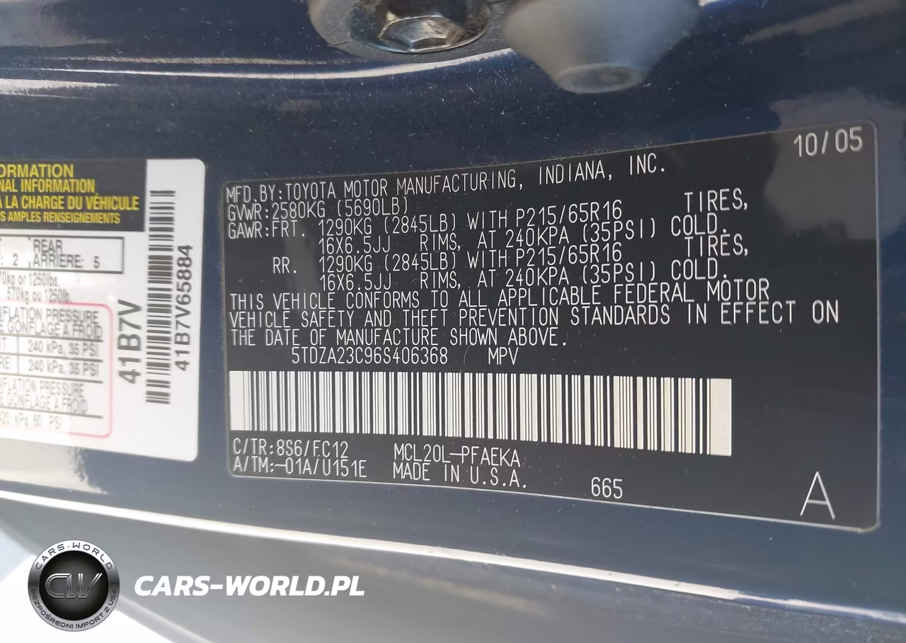 2006 Toyota Sienna Le VIN:5TDZA23C96S406368 - 9