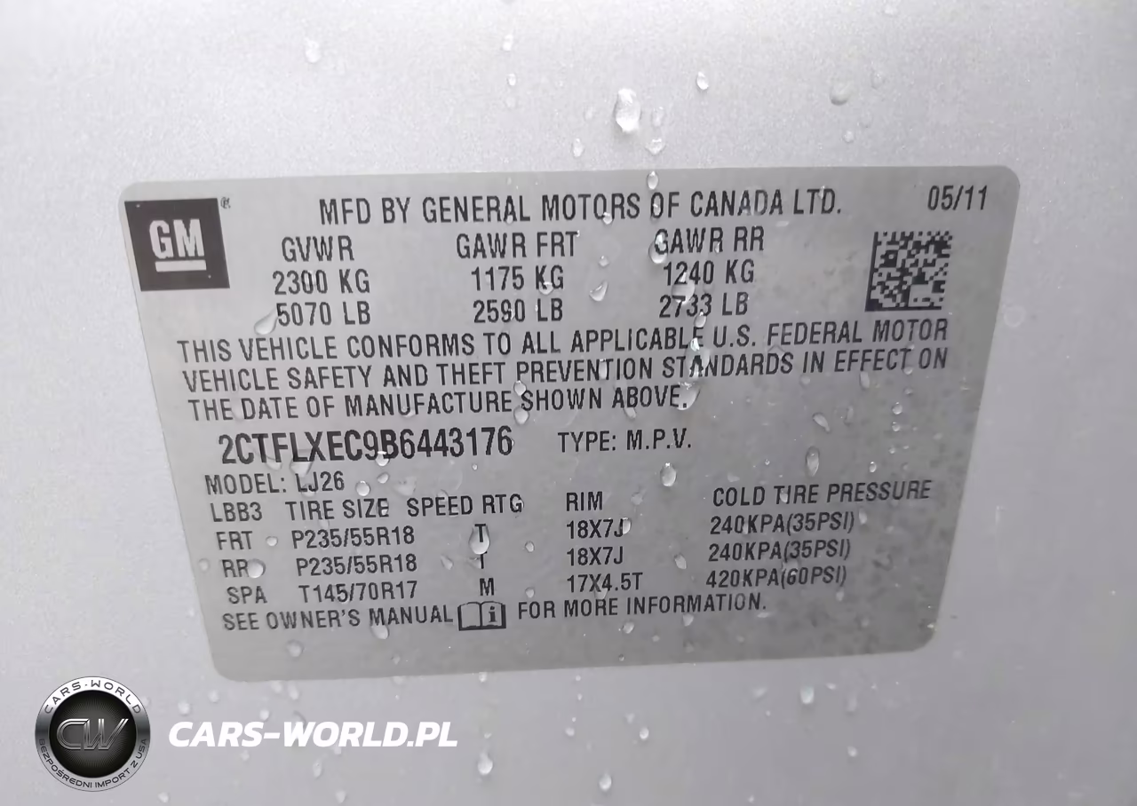 2011 GMC Terrain Slt-2 VIN:2CTFLXEC9B6443176 - 9