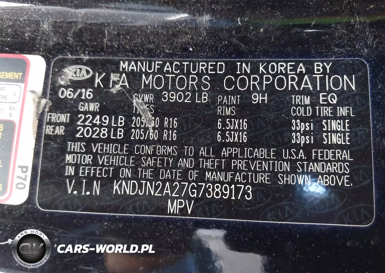 2016 Kia Soul VIN:KNDJN2A27G7389173 - 9