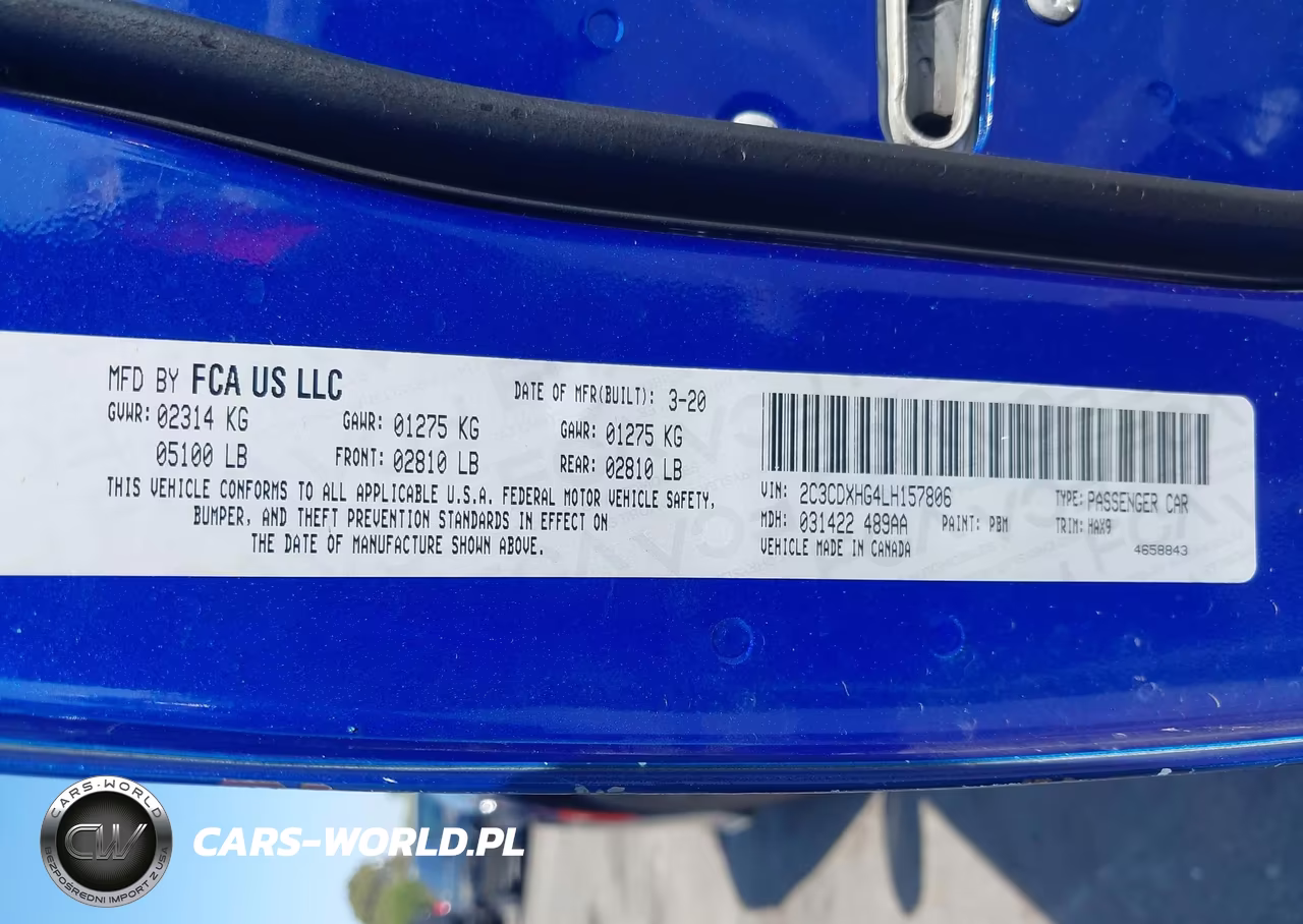 2020 Dodge Charger Gt Rwd VIN:2C3CDXHG4LH157806 - 9