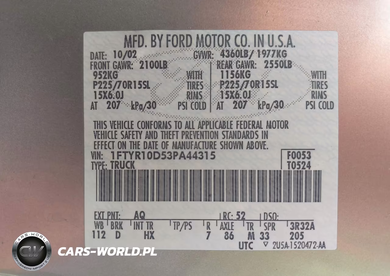 2003 Ford Ranger Xl-Xlt VIN:1FTYR10D53PA44315 - 9