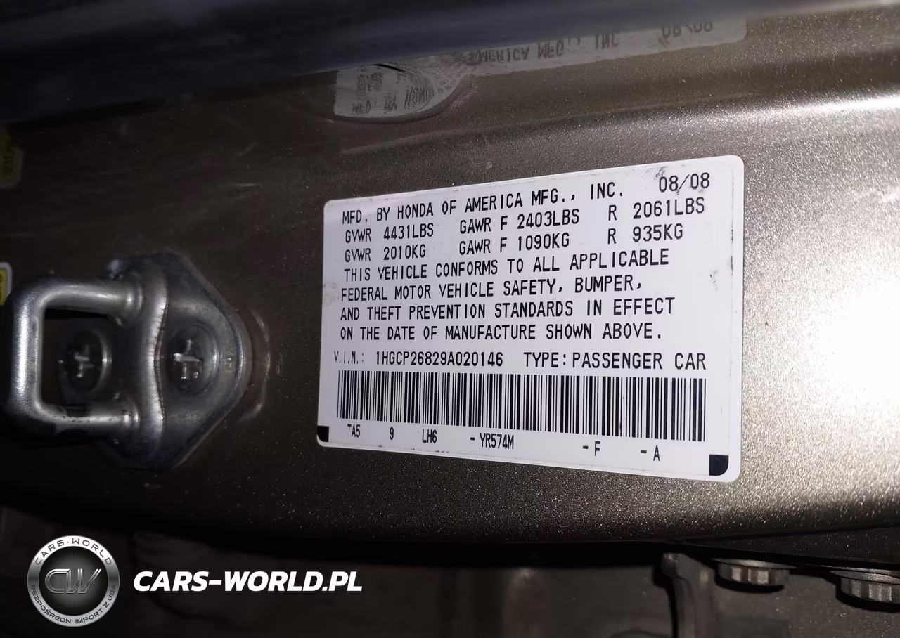 2009 Honda Accord 2.4 Ex-L VIN:1HGCP26829A020146 - 9