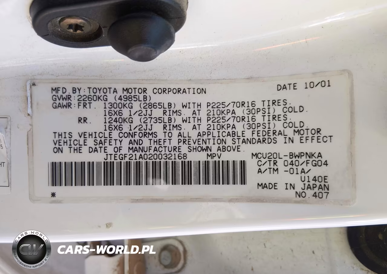 2002 Toyota Highlander V6 VIN:JTEGF21A020032168 - 9