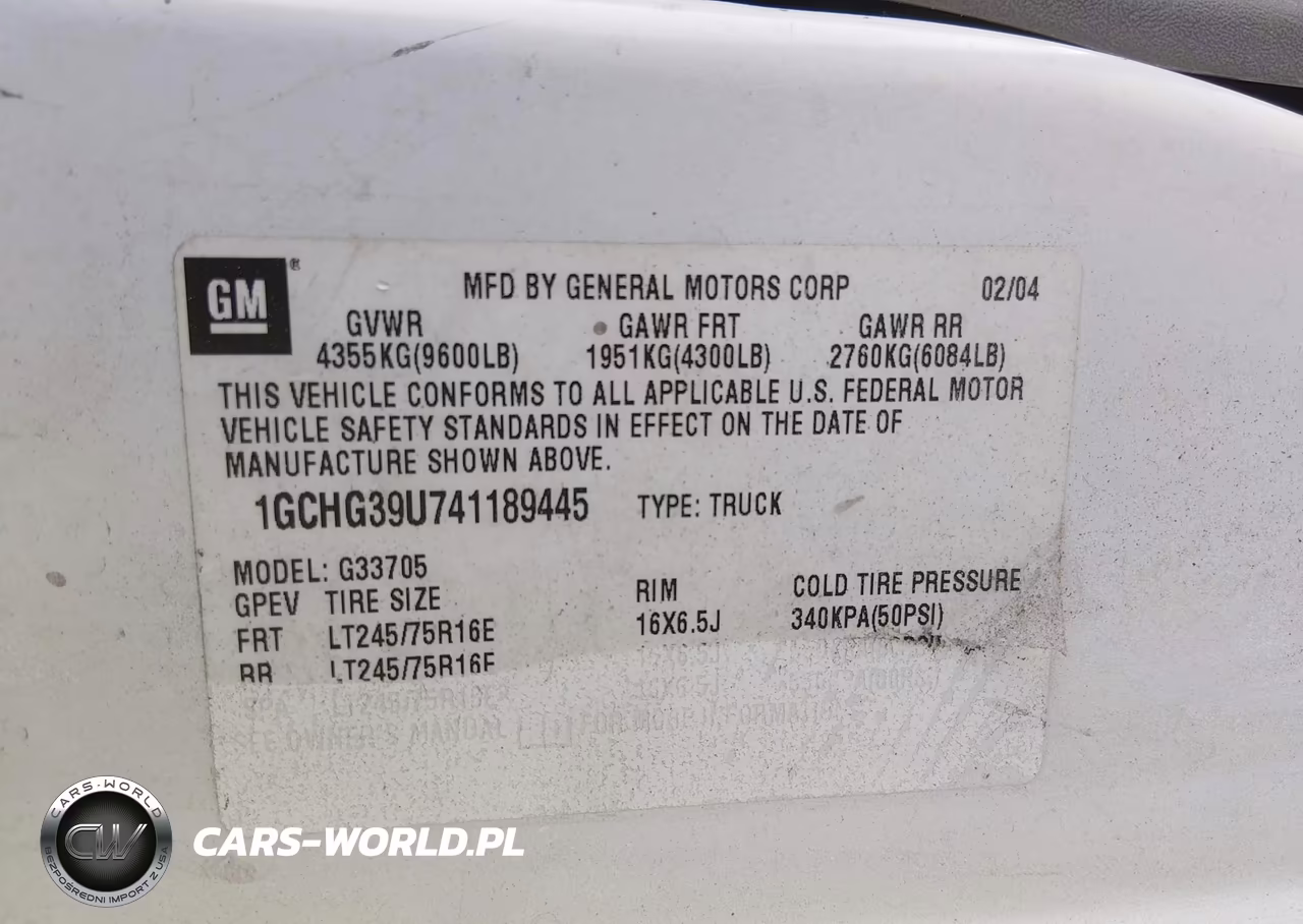 2004 Chevrolet Express Cargo Van VIN:1GCHG39U741189445 - 9