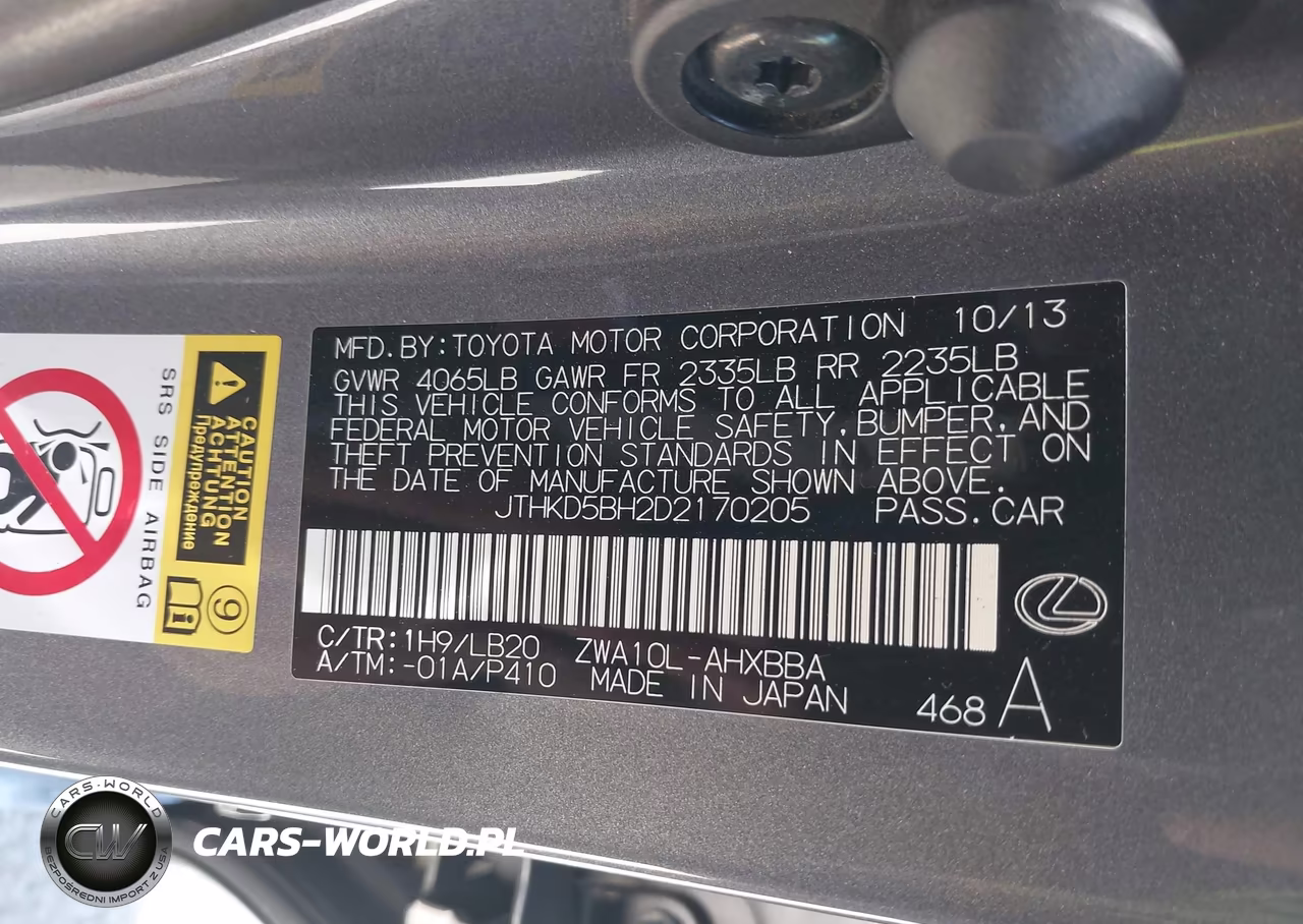 2013 Lexus Ct 200H VIN:JTHKD5BH2D2170205 - 9