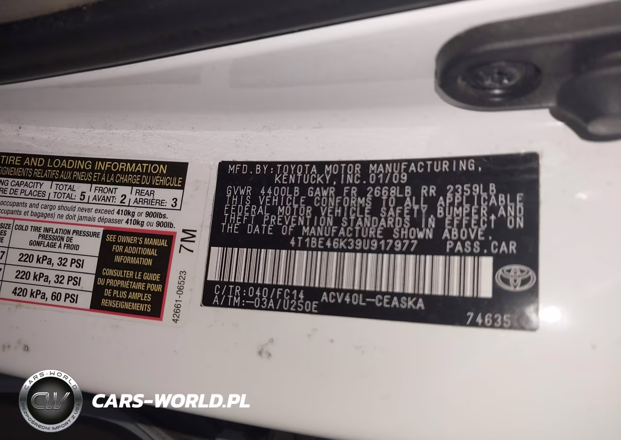 2009 Toyota Camry Se VIN:4T1BE46K39U917977 - 9