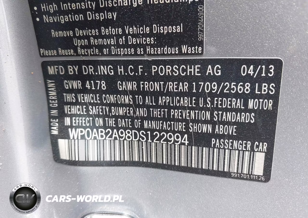 2013 Porsche 911 Carrera 4S VIN:WP0AB2A98DS122994 - 9