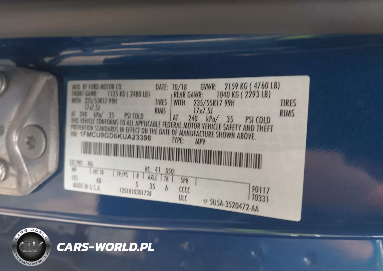 2019 Ford Escape Se VIN:1FMCU9GD6KUA23398 - 9