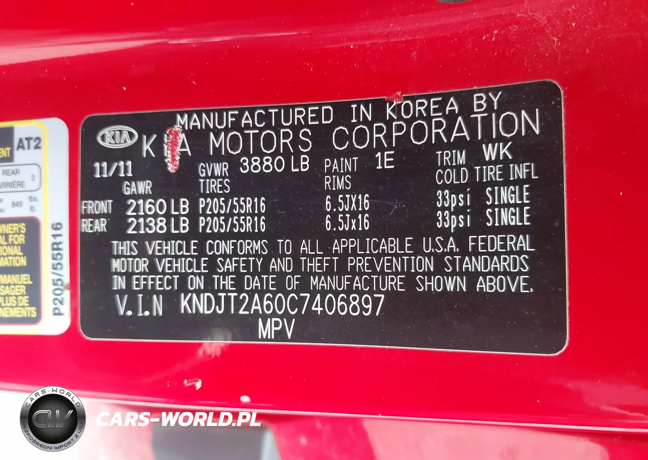 2012 Kia Soul + VIN:KNDJT2A60C7406897 - 9