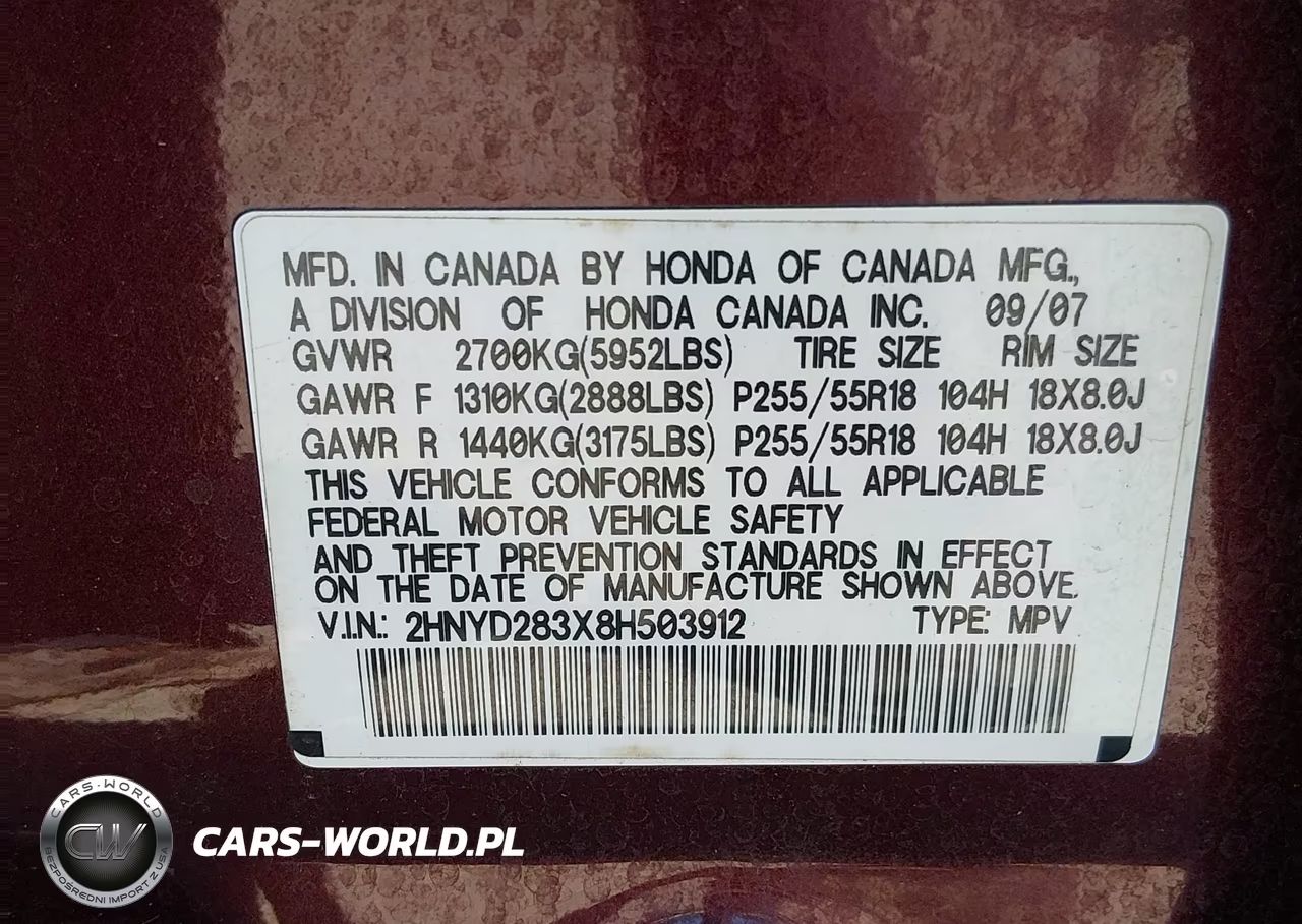 2008 Acura Mdx Technology Package VIN:2HNYD283X8H503912 - 9