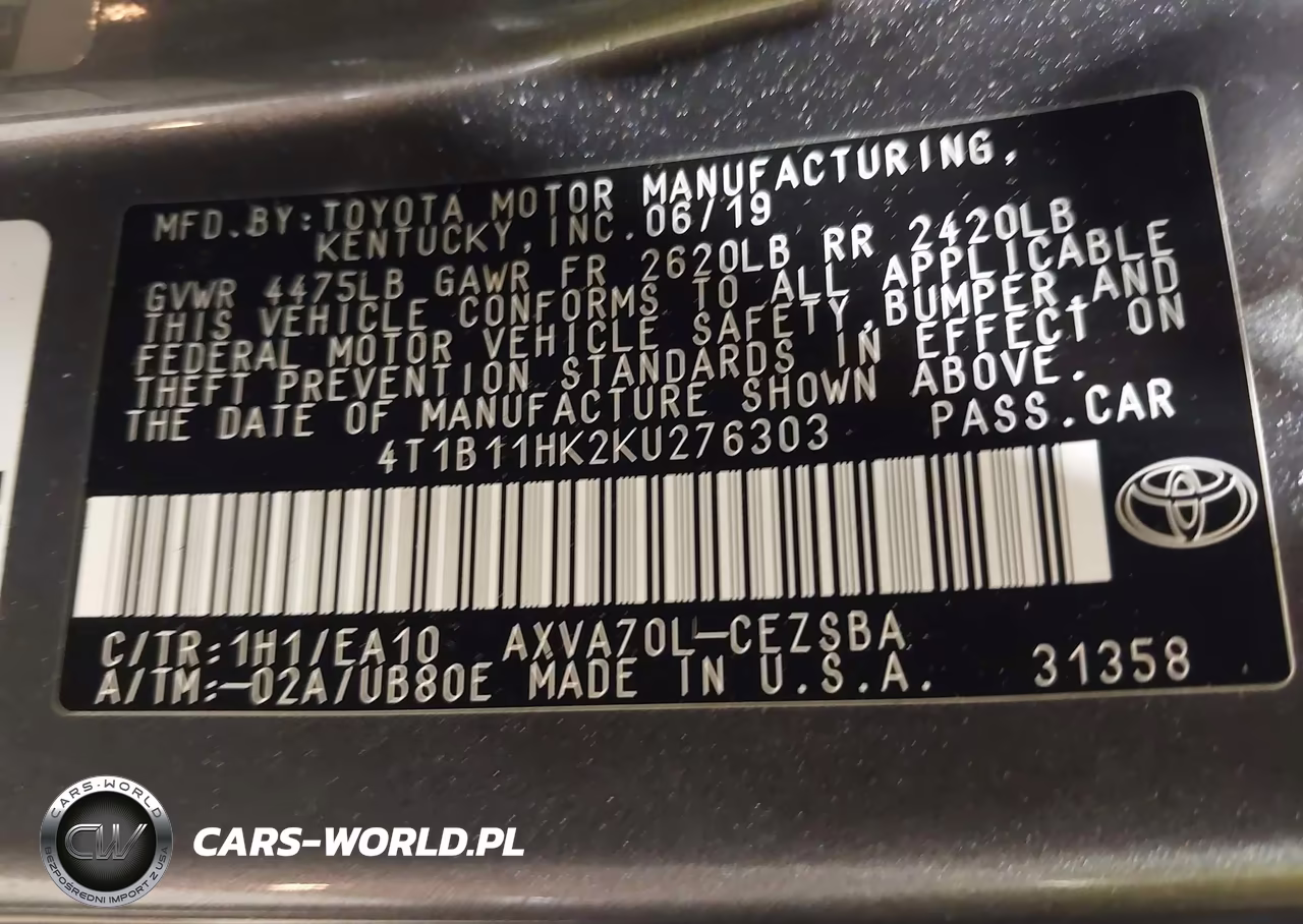 2019 Toyota Camry Se VIN:4T1B11HK2KU276303 - 9