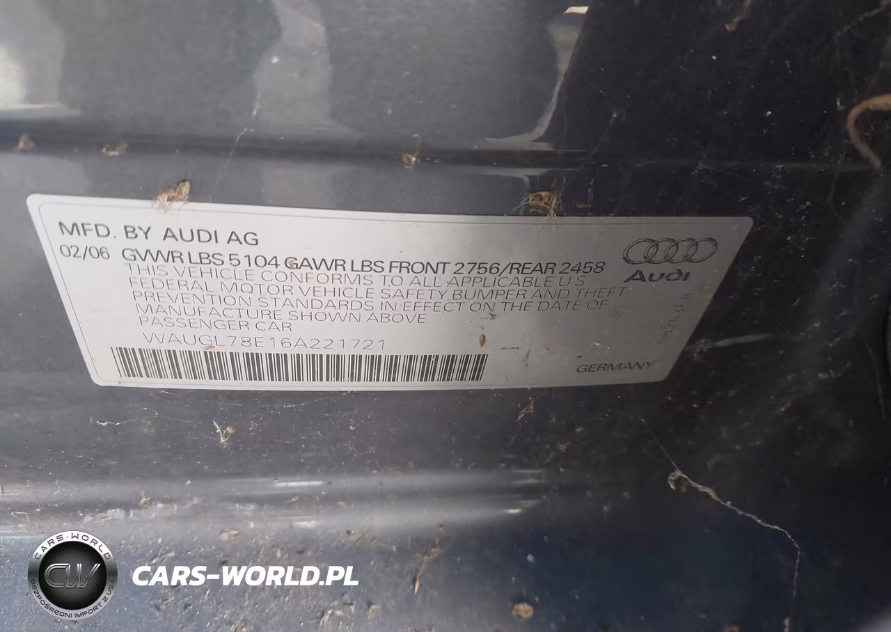2006 Audi S4 4.2 VIN:WAUGL78E16A221721 - 9