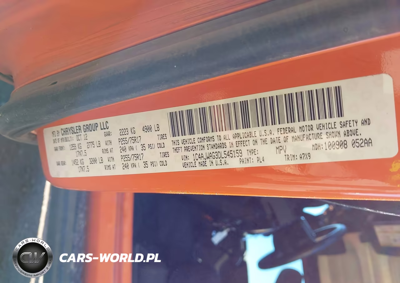 2013 Jeep Wrangler Sport VIN:1C4AJWAG3DL545159 - 9