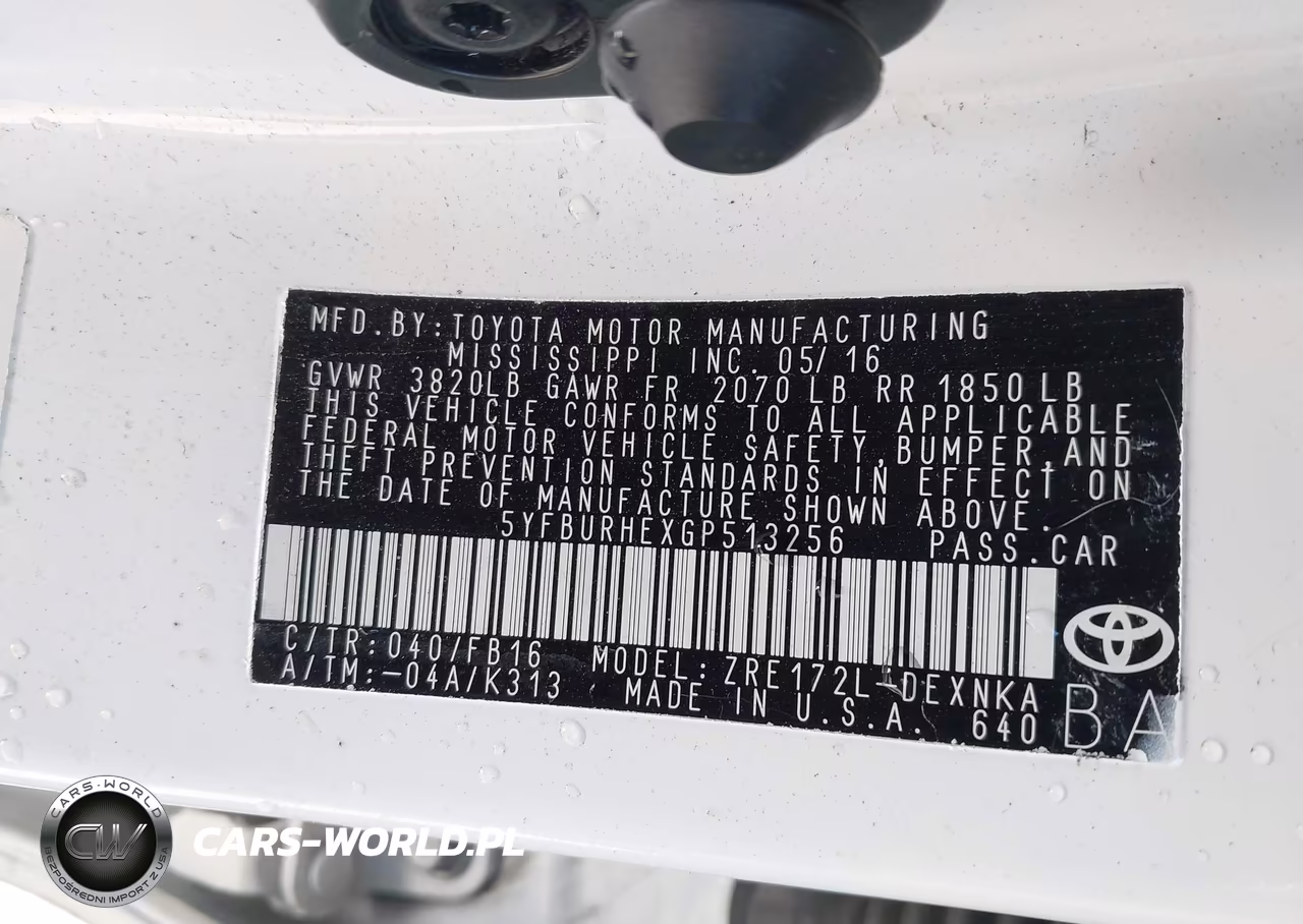 2016 Toyota Corolla Le VIN:5YFBURHEXGP513256 - 9