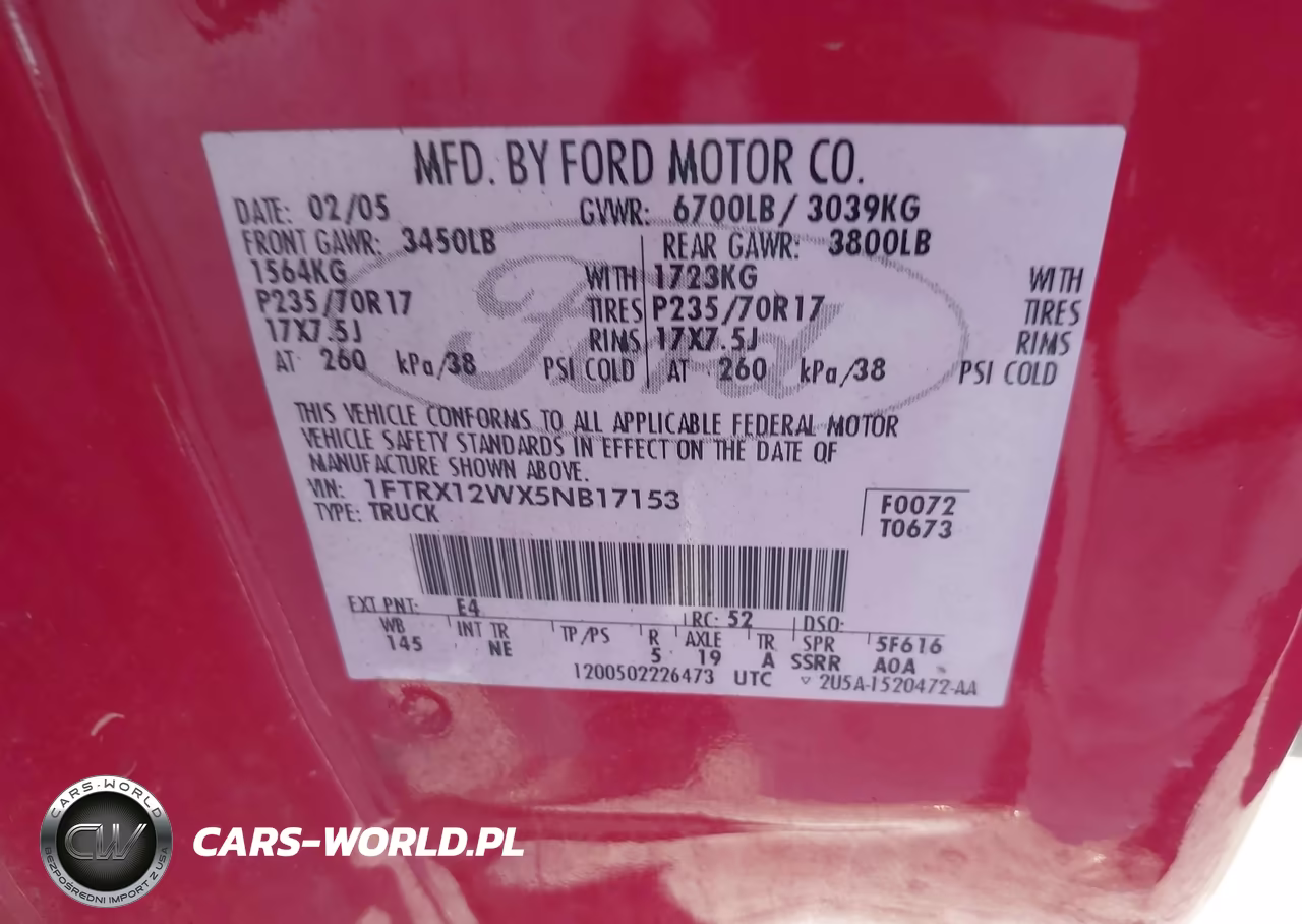 2005 Ford F-150 Stx-Xl-Xlt VIN:1FTRX12WX5NB17153 - 9