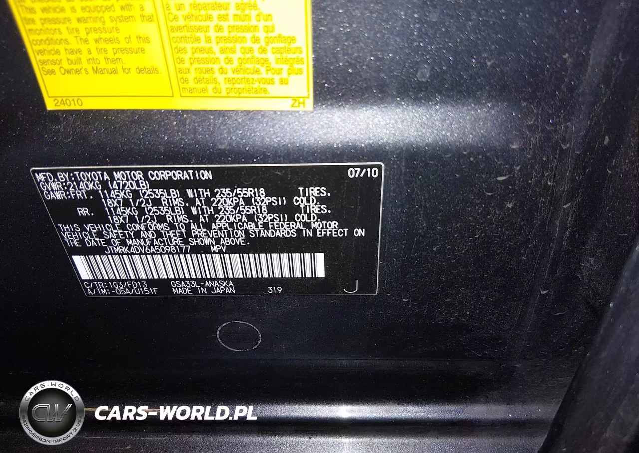 2010 Toyota Rav4 Sport V6 VIN:JTMRK4DV6A5098177 - 9
