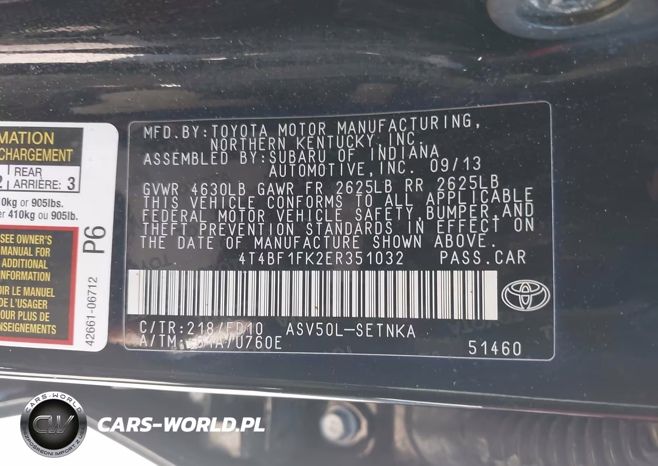 2014 Toyota Camry Le VIN:4T4BF1FK2ER351032 - 9