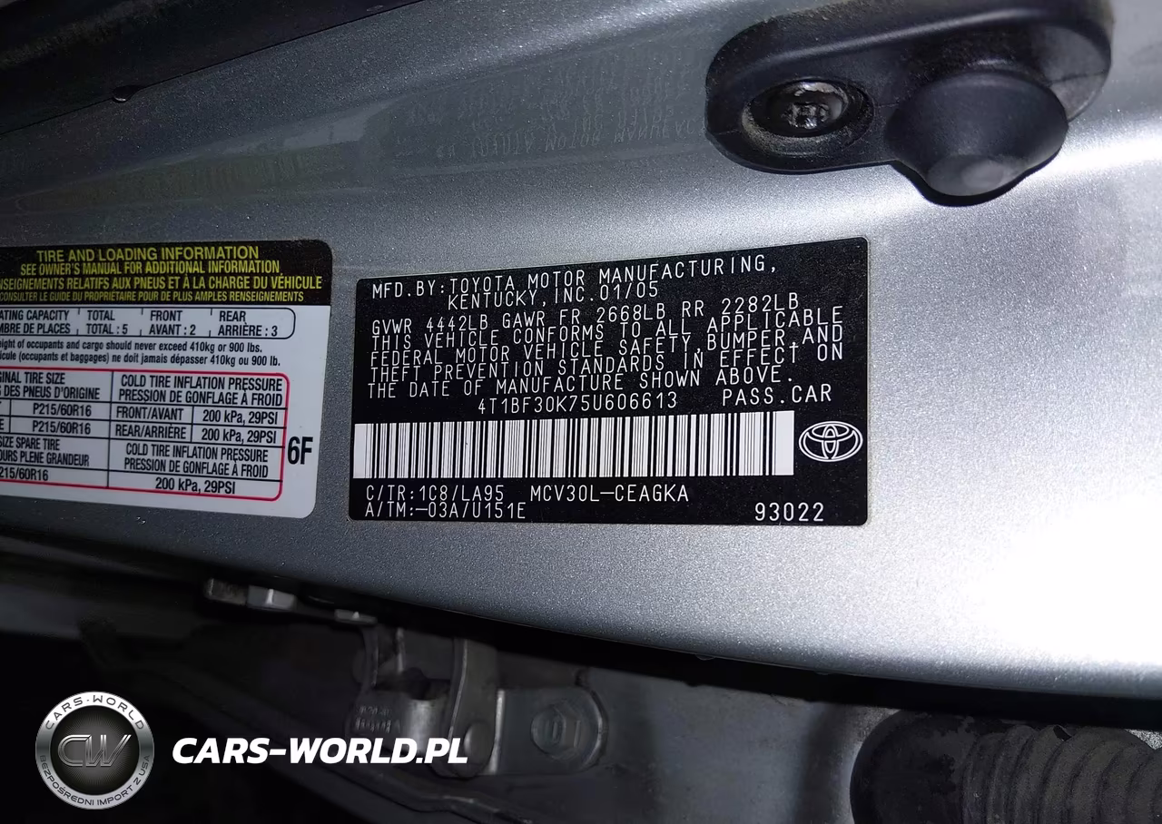 2005 Toyota Camry Xle V6 VIN:4T1BF30K75U606613 - 9