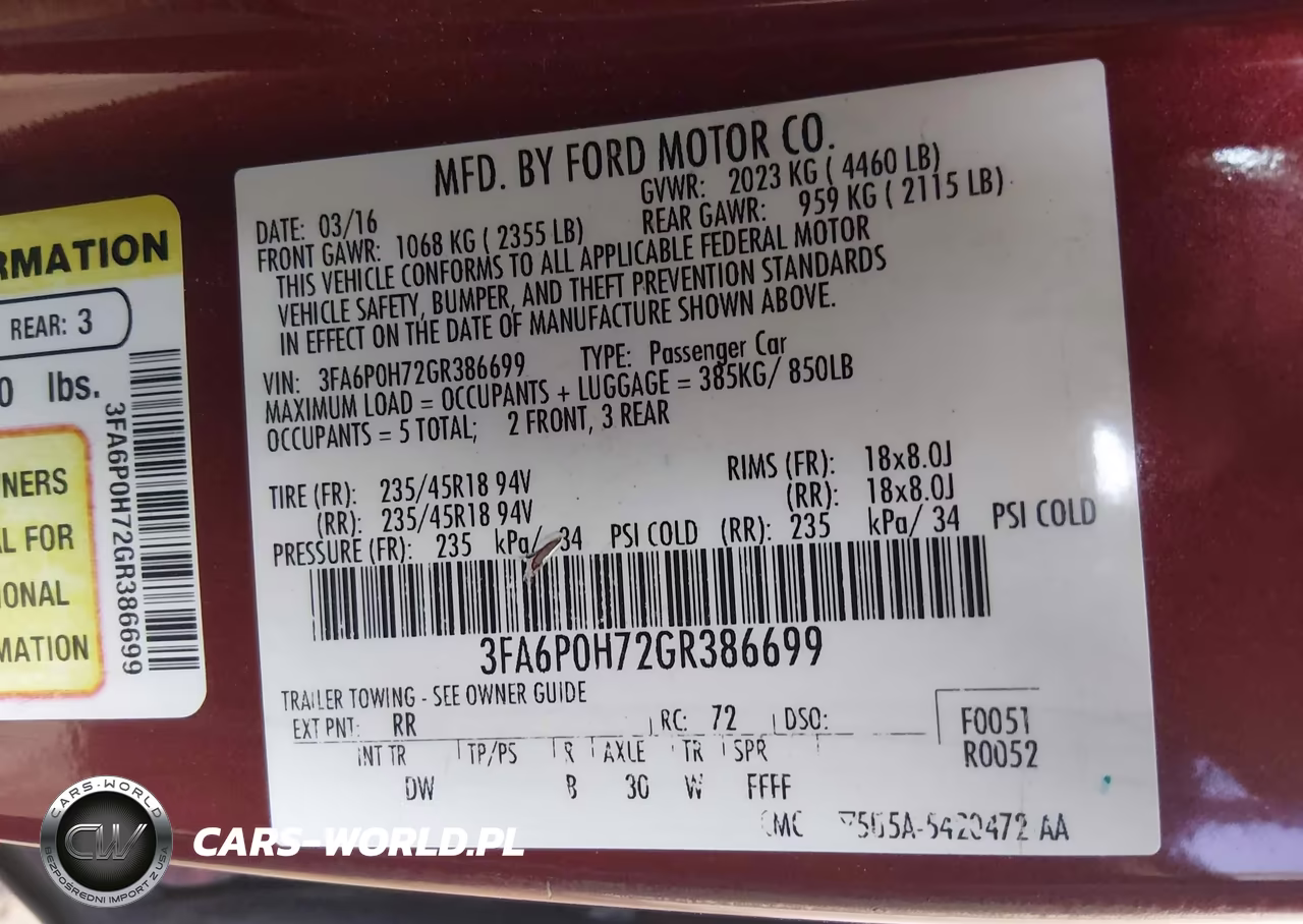 2016 Ford Fusion Se VIN:3FA6P0H72GR386699 - 9