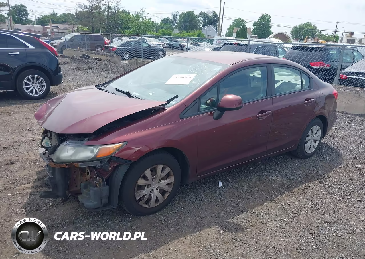 2012 Honda Civic Lx VIN:2HGFB2F5XCH533459 - 2
