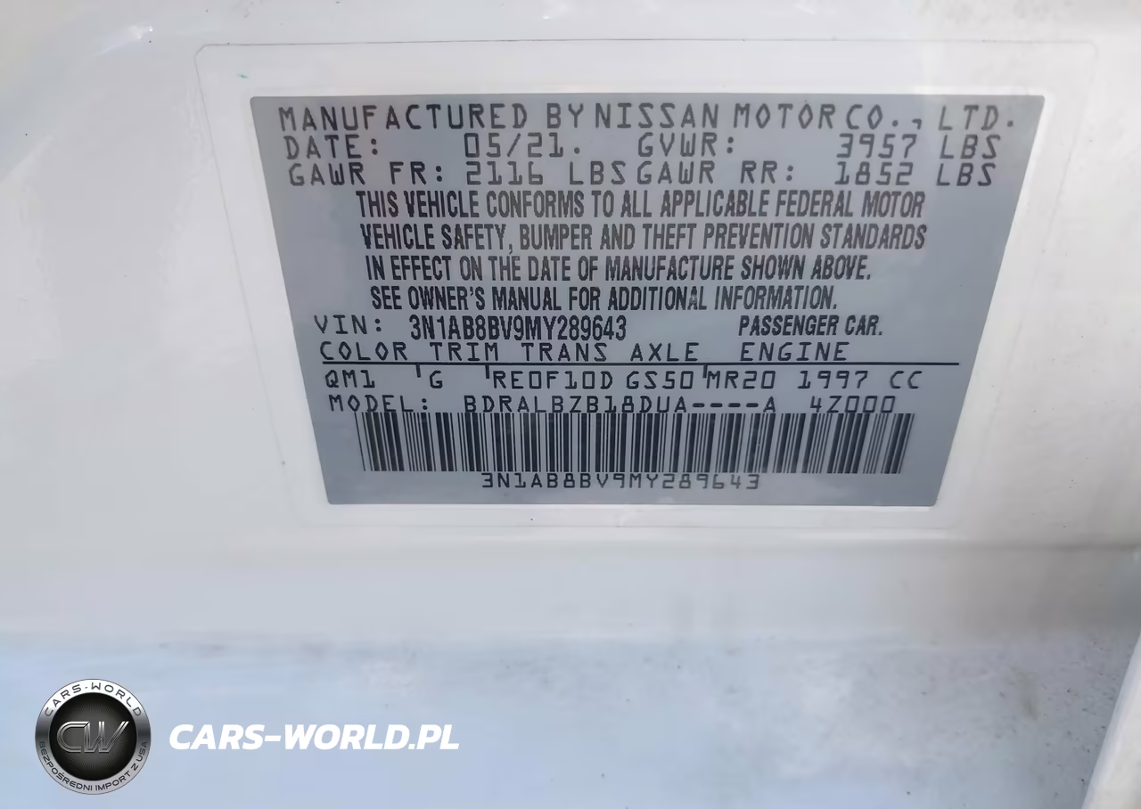 2021 Nissan Sentra S Xtronic Cvt VIN:3N1AB8BV9MY289643 - 9