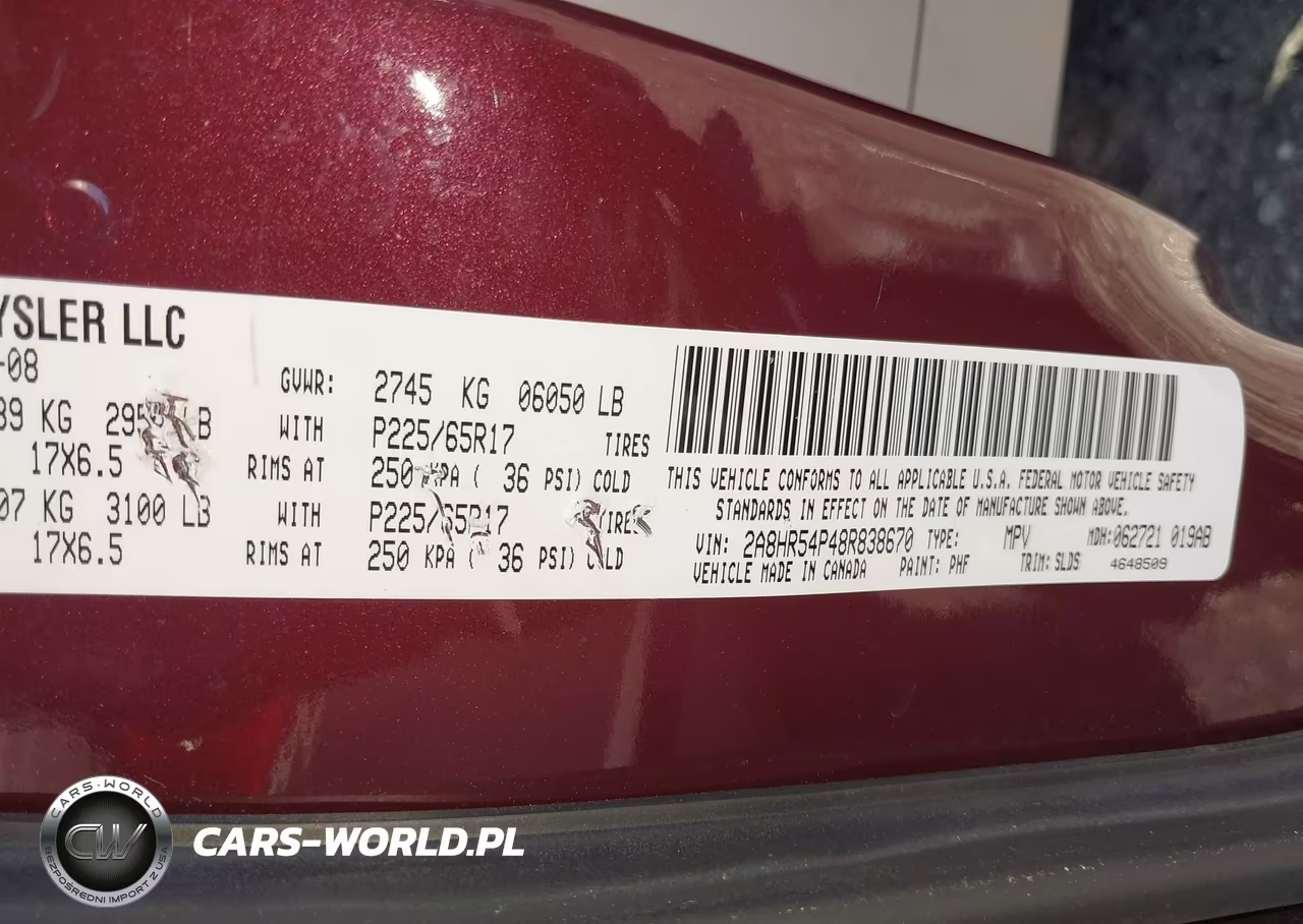 2008 Chrysler Town & Country Touring VIN:2A8HR54P48R838670 - 9