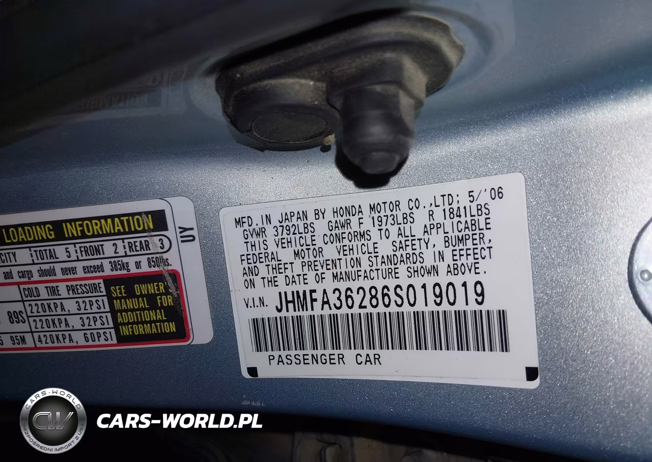 2006 Honda Civic Hybrid VIN:JHMFA36286S019019 - 9