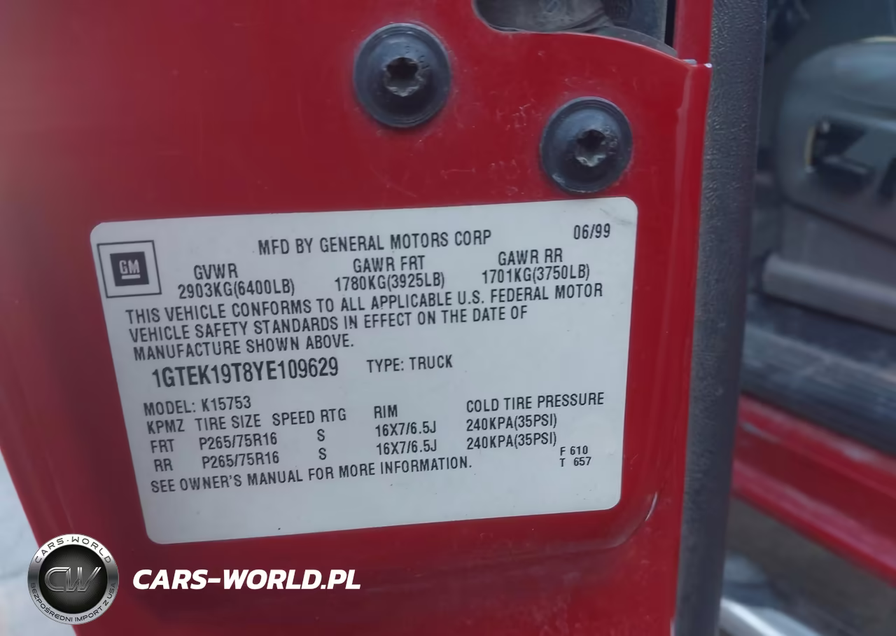 2000 GMC Sierra 1500 Sle VIN:1GTEK19T8YE109629 - 9