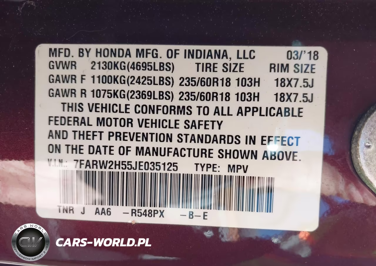 2018 Honda Cr-V Ex VIN:7FARW2H55JE035125 - 9
