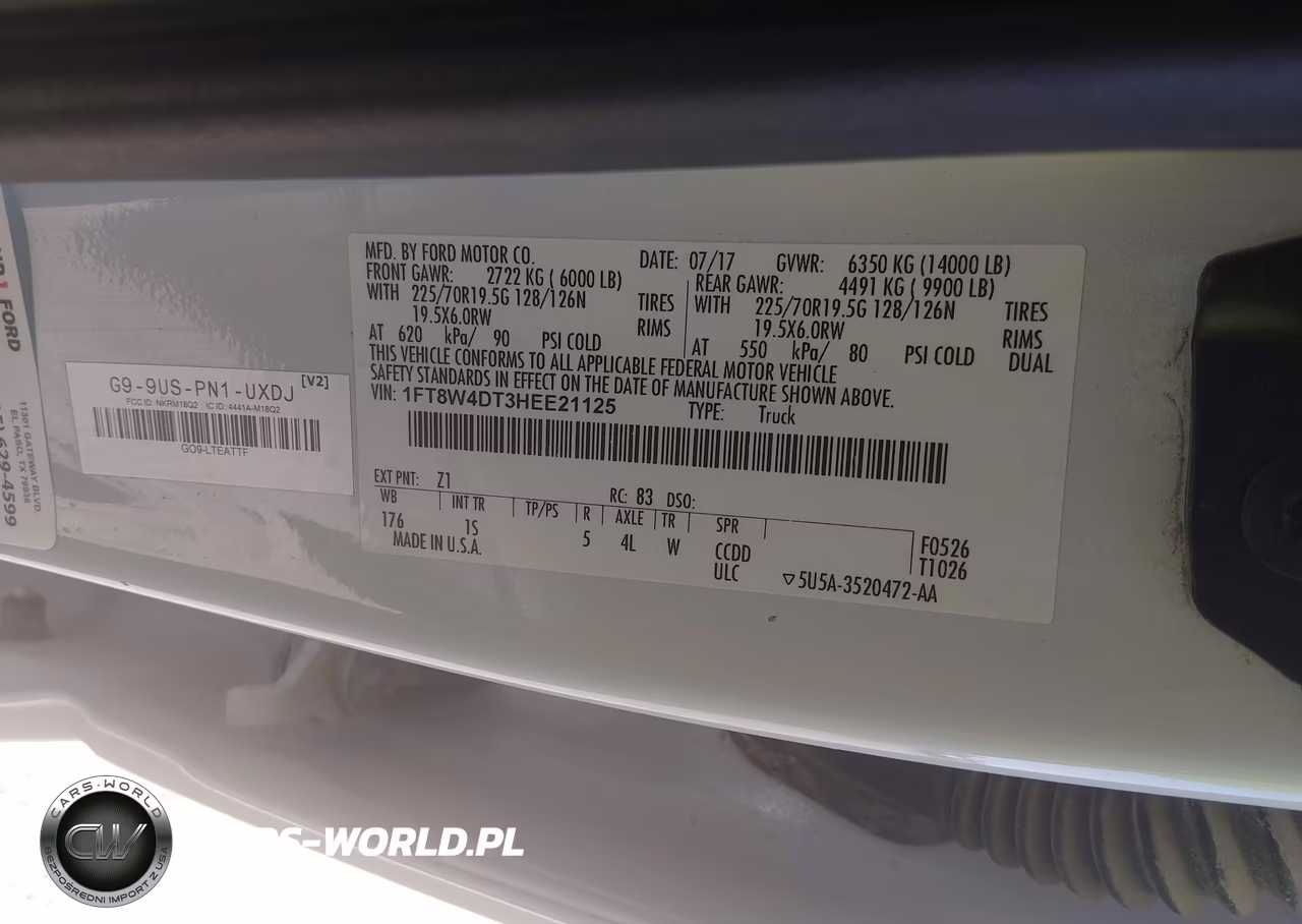 2017 Ford F-450 Xl VIN:1FT8W4DT3HEE21125 - 9