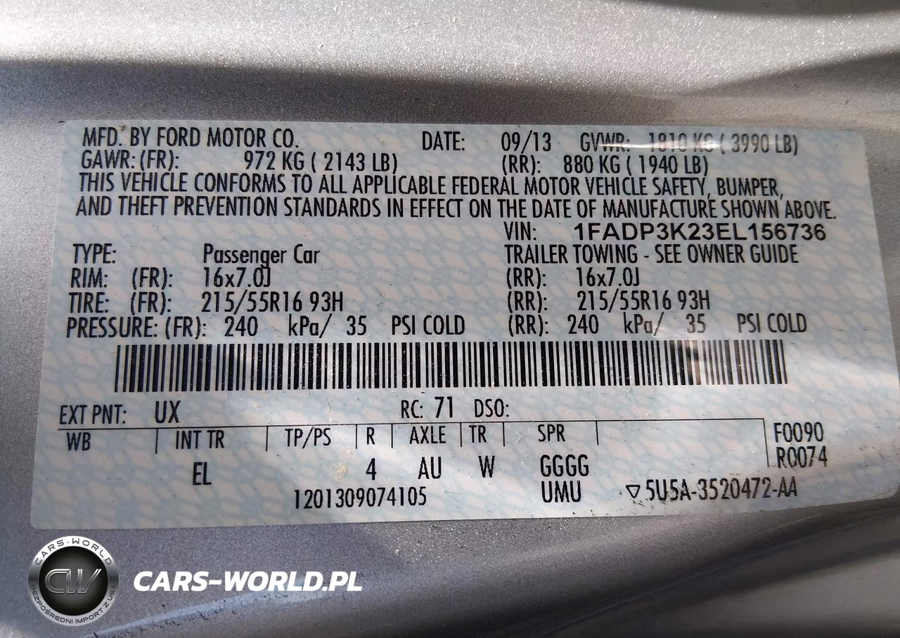 2014 Ford Focus Se VIN:1FADP3K23EL156736 - 9