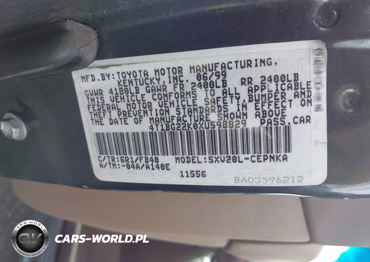 1999 Toyota Camry Le VIN:4T1BG22K0XU598829 - 9