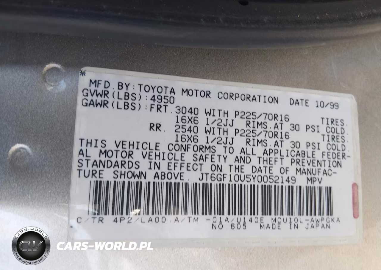 2000 Lexus Rx 300 VIN:JT6GF10U5Y0052149 - 9