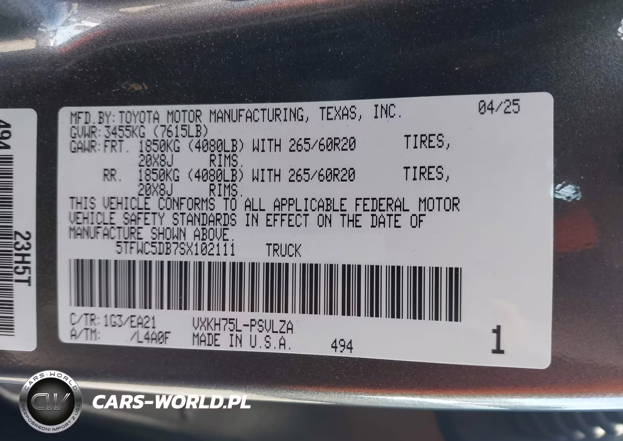 2025 Toyota Tundra Hybrid Limited Crewmax 6.4' Bed VIN:5TFWC5DB7SX102111 - 9