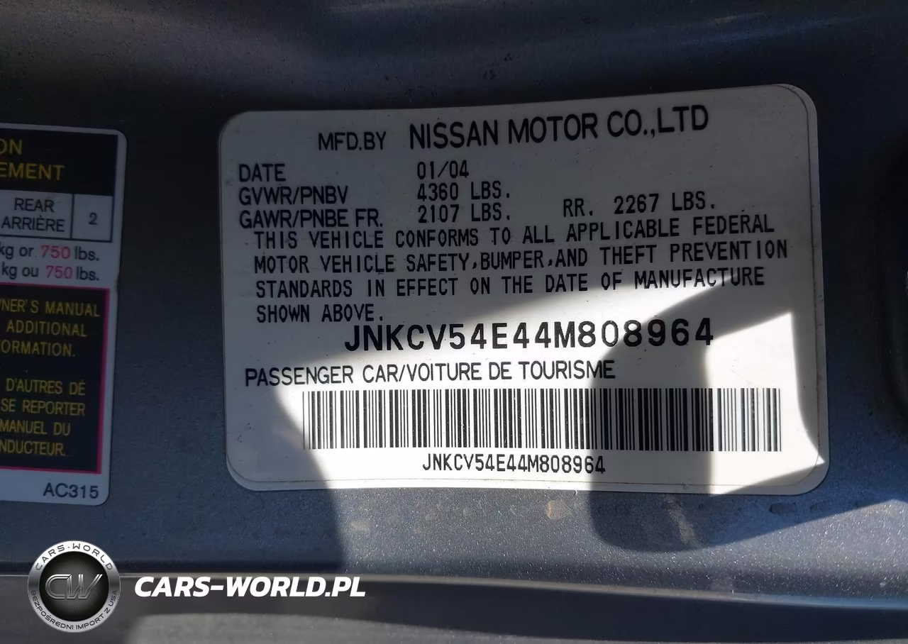 2004 Infiniti G35 VIN:JNKCV54E44M808964 - 9