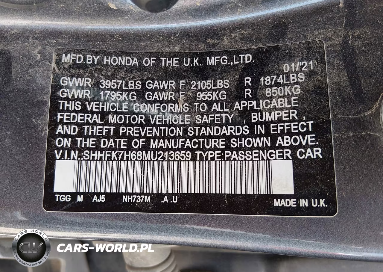 2021 Honda Civic Ex VIN:SHHFK7H68MU213659 - 9