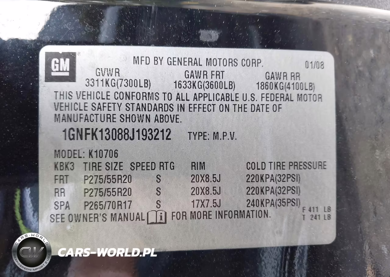 2008 Chevrolet Tahoe Lt VIN:1GNFK13088J193212 - 9