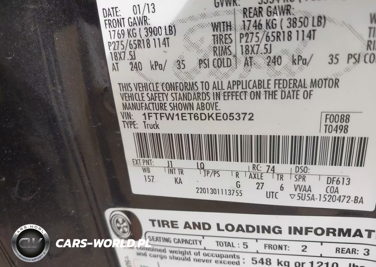 2013 Ford F-150 King Ranch VIN:1FTFW1ET6DKE05372 - 9