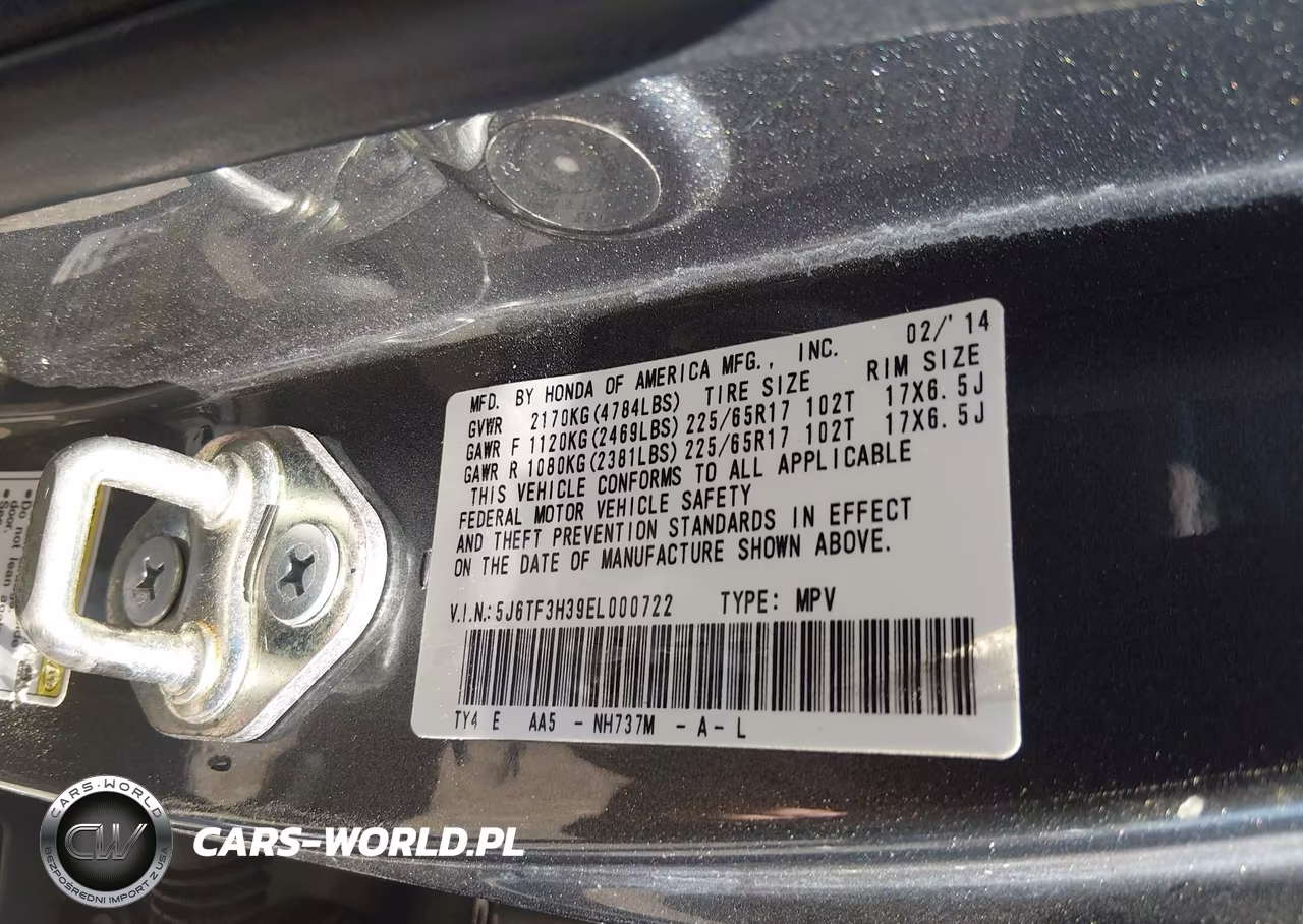 2014 Honda Crosstour Ex VIN:5J6TF3H39EL000722 - 9